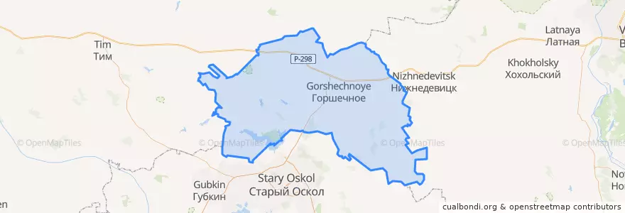 Mapa de ubicacion de Горшеченский район.