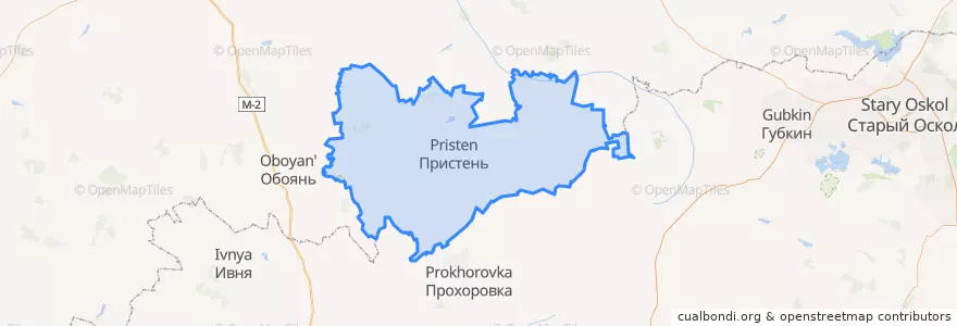 Mapa de ubicacion de Пристенский район.