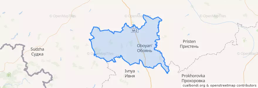 Mapa de ubicacion de Обоянский район.