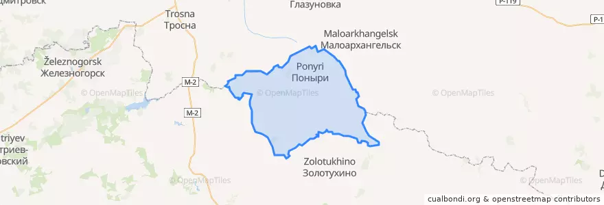 Mapa de ubicacion de Поныровский район.