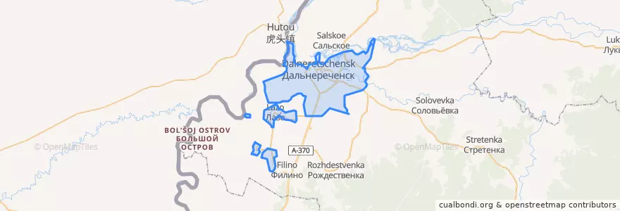 Mapa de ubicacion de Дальнереченский городской округ.