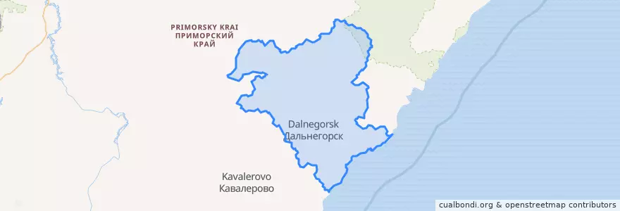 Mapa de ubicacion de Дальнегорский городской округ.