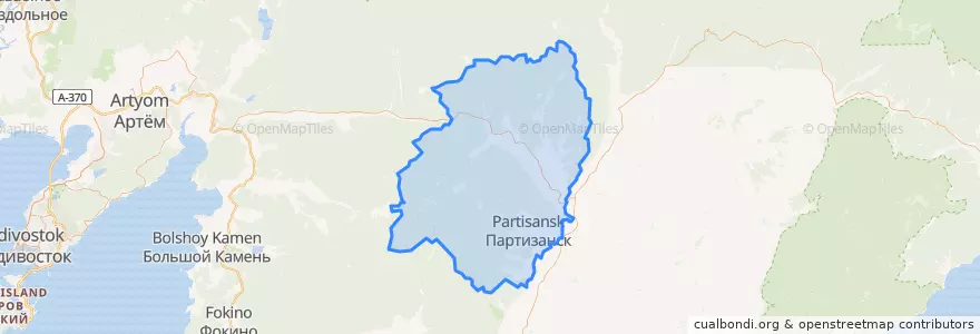Mapa de ubicacion de Партизанский городской округ.