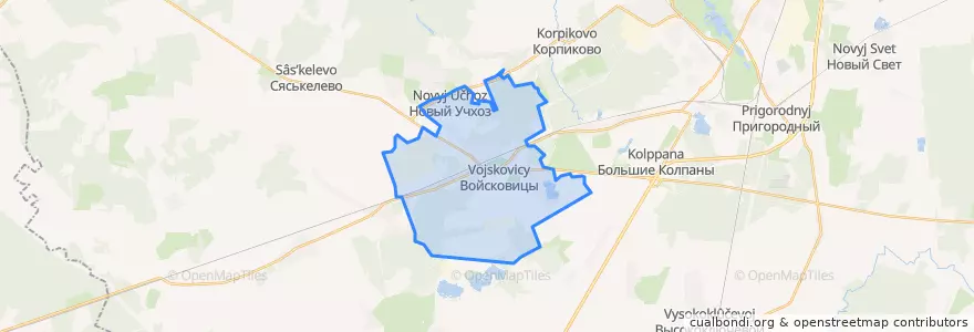 Mapa de ubicacion de Войсковицкое сельское поселение.