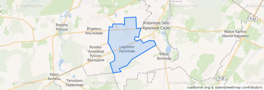 Mapa de ubicacion de Лаголовское сельское поселение.