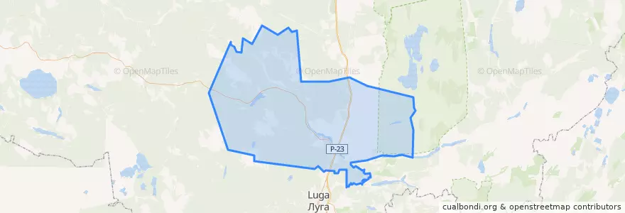 Mapa de ubicacion de Толмачёвское городское поселение.