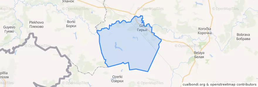 Mapa de ubicacion de Гирьянский сельсовет.