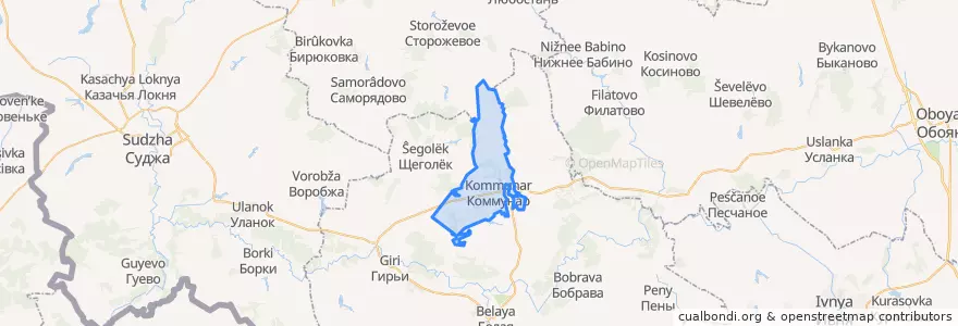 Mapa de ubicacion de Коммунаровский сельсовет.