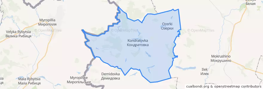 Mapa de ubicacion de Кондратовский сельсовет.