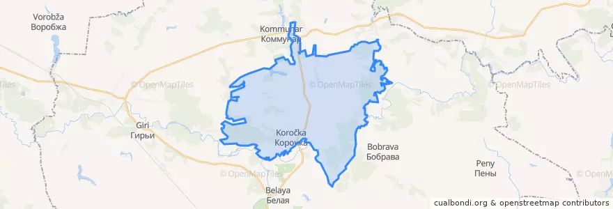 Mapa de ubicacion de Корочанский сельсовет.