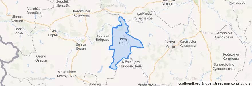 Mapa de ubicacion de Пенский сельсовет.