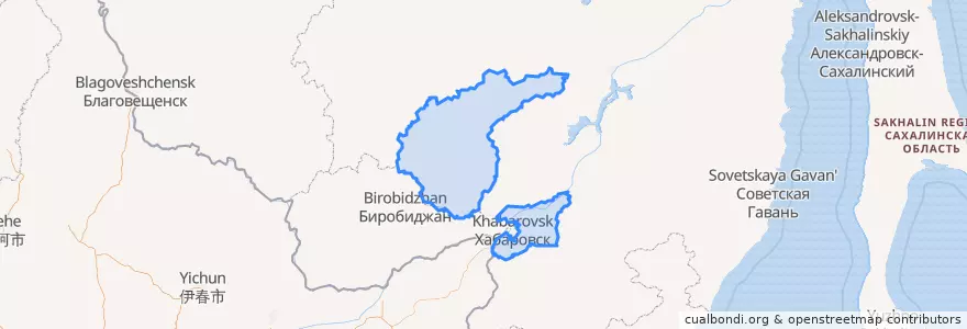 Mapa de ubicacion de 哈巴罗夫斯基区.