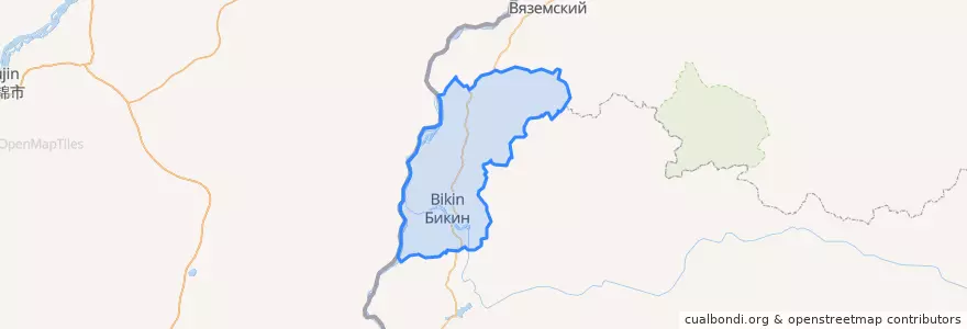 Mapa de ubicacion de Bikinsky Rayon.