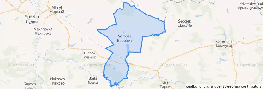 Mapa de ubicacion de Воробжанский сельсовет.