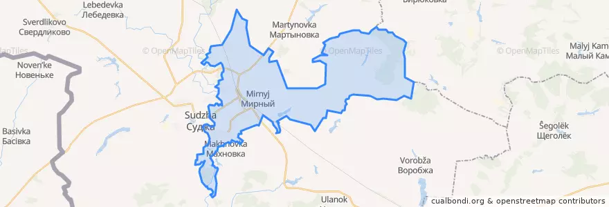 Mapa de ubicacion de Замостянский сельсовет.
