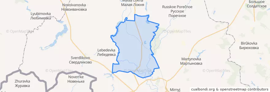 Mapa de ubicacion de Казачелокнянский сельсовет.