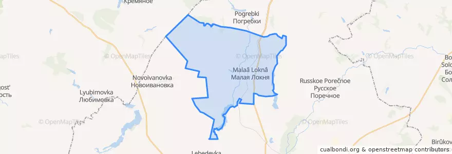 Mapa de ubicacion de Малолокнянский сельсовет.