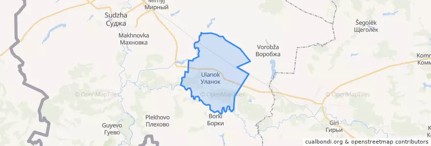 Mapa de ubicacion de Уланковский сельсовет.