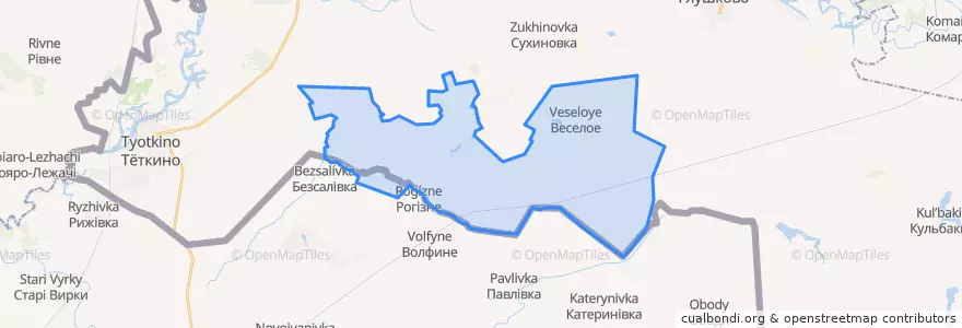 Mapa de ubicacion de Веселовский сельсовет.