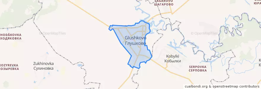 Mapa de ubicacion de городское поселение Глушково.