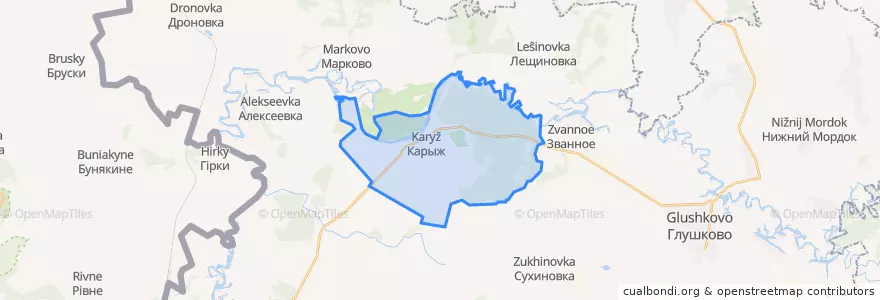 Mapa de ubicacion de Карыжский сельсовет.