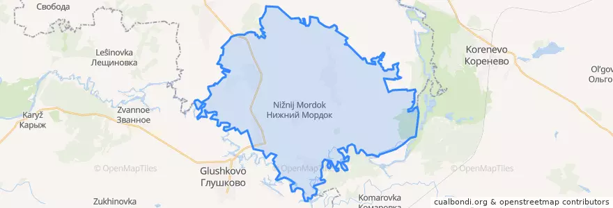 Mapa de ubicacion de Нижнемордокский сельсовет.