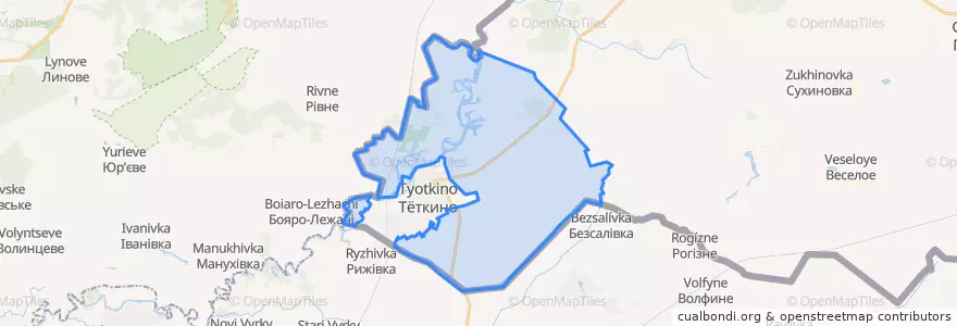 Mapa de ubicacion de Попово-Лежачанский сельсовет.