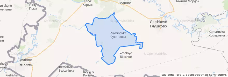 Mapa de ubicacion de Сухиновский сельсовет.