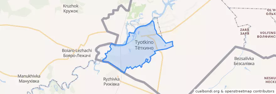 Mapa de ubicacion de городское поселение Тёткино.