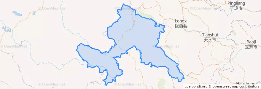 Mapa de ubicacion de 甘南チベット族自治州.