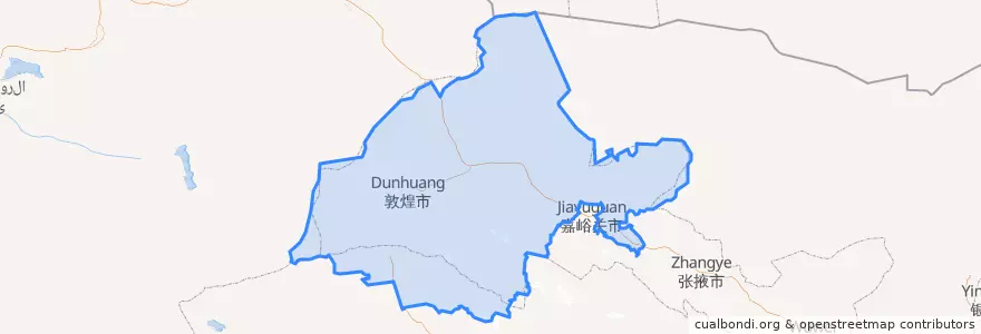 Mapa de ubicacion de Jiuquan.