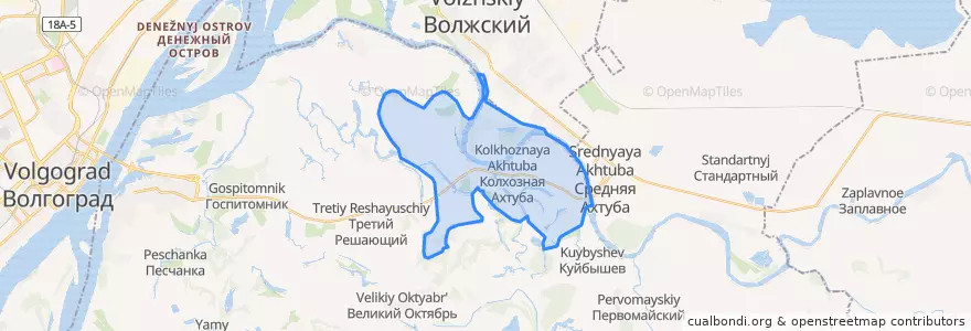 Mapa de ubicacion de Ахтубинское сельское поселение.