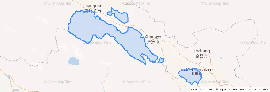 Mapa de ubicacion de 肃南裕固族自治县.