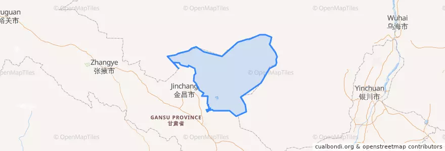 Mapa de ubicacion de 民勤县 Minqin).