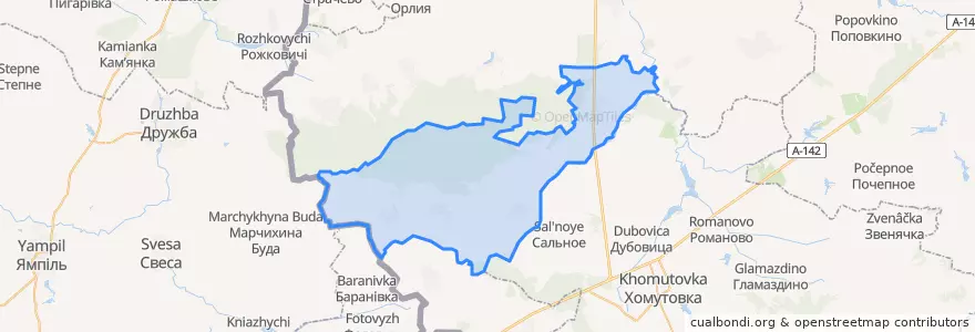 Mapa de ubicacion de Косицкое сельское поселение.