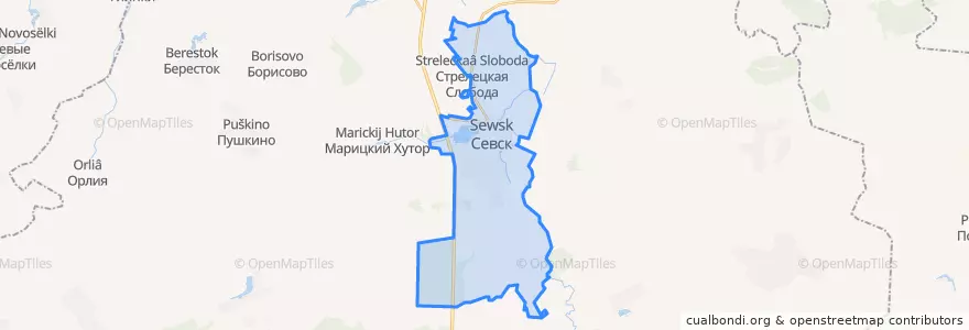 Mapa de ubicacion de Севское городское поселение.