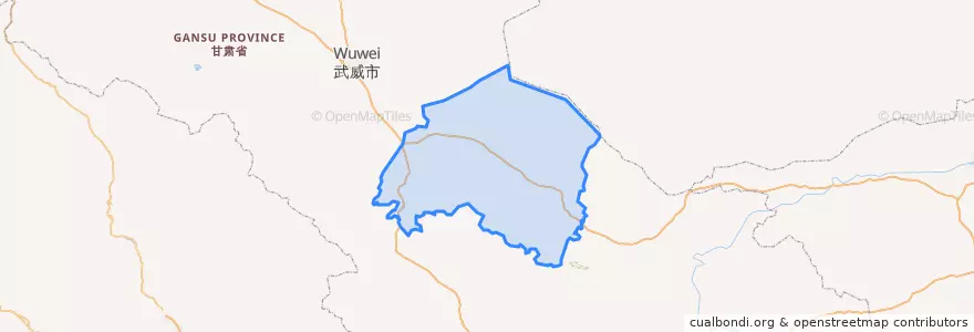 Mapa de ubicacion de 古浪县.