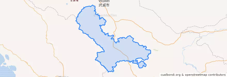Mapa de ubicacion de 天祝藏族自治县.