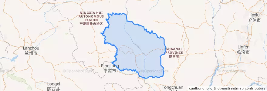 Mapa de ubicacion de 慶陽市.