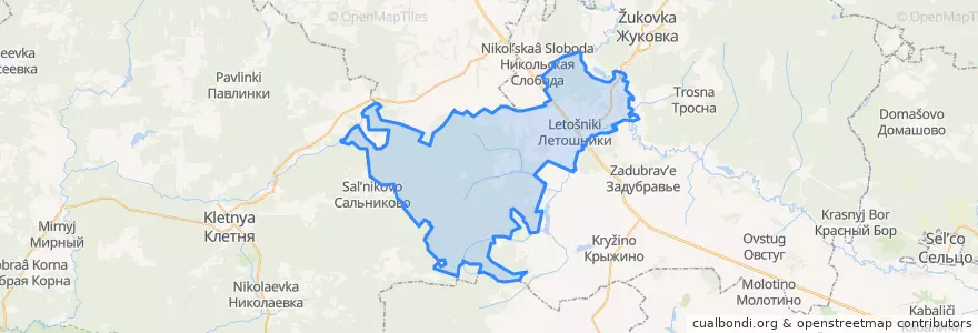 Mapa de ubicacion de Летошницкое сельское поселение.