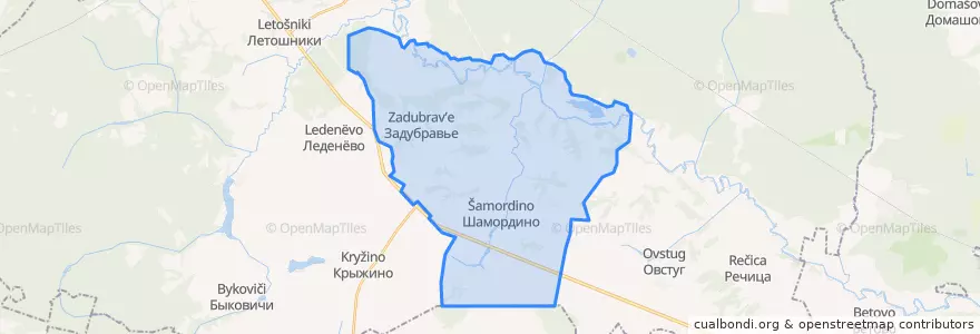 Mapa de ubicacion de Шамординское сельское поселение.