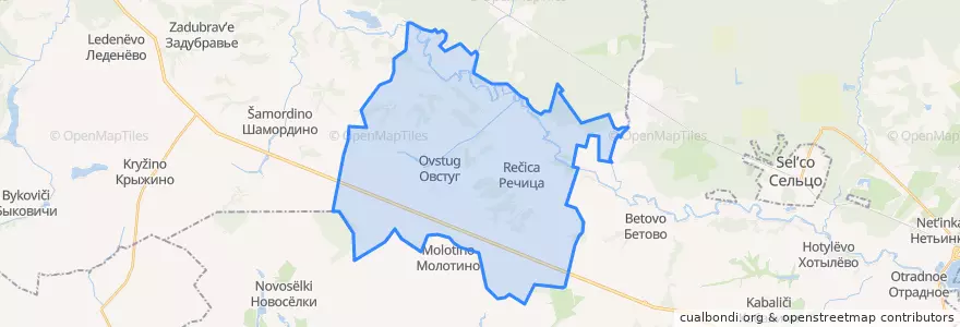 Mapa de ubicacion de Овстугское сельское поселение.