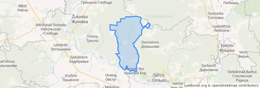 Mapa de ubicacion de Ржаницкое сельское поселение.