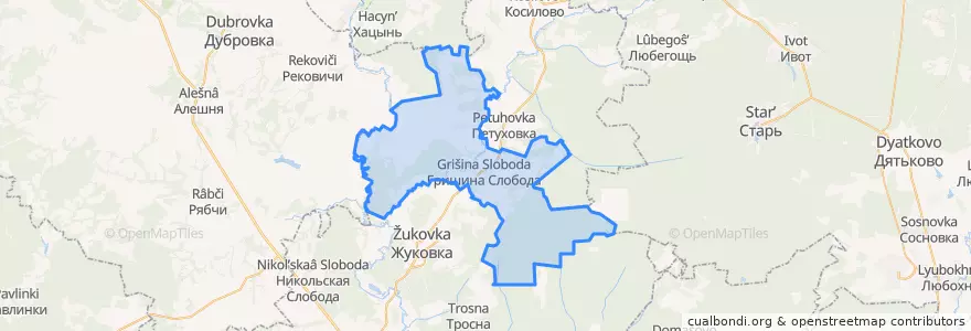 Mapa de ubicacion de Гришинослободское сельское поселение.