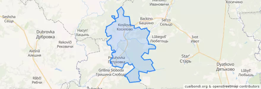 Mapa de ubicacion de Ходиловичское сельское поселение.