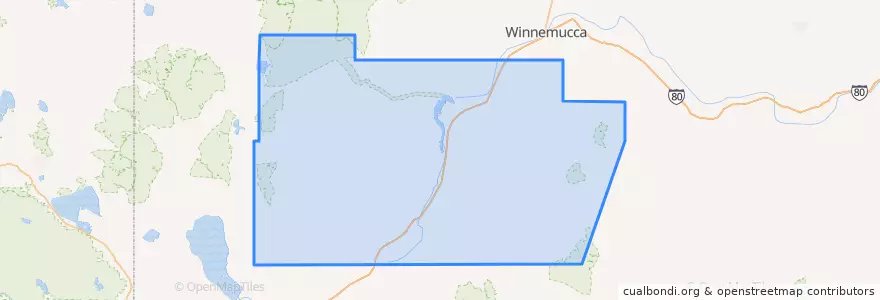 Mapa de ubicacion de Pershing County.