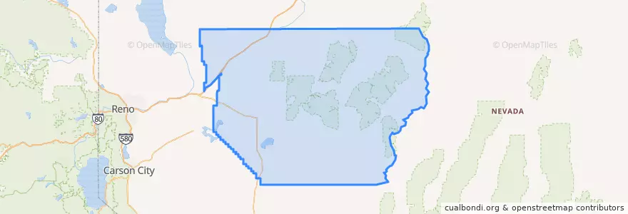 Mapa de ubicacion de Churchill County.
