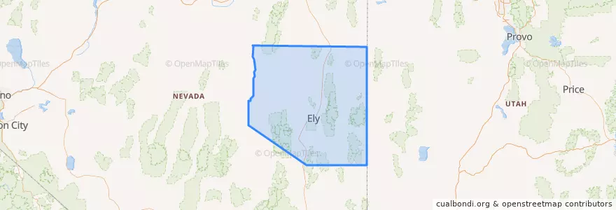 Mapa de ubicacion de White Pine County.