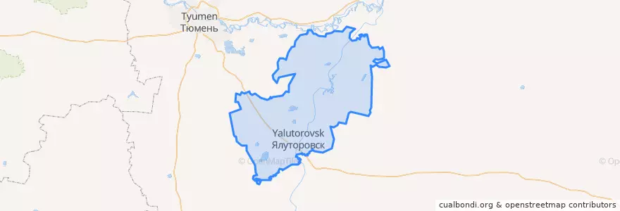 Mapa de ubicacion de Ялуторовский район.