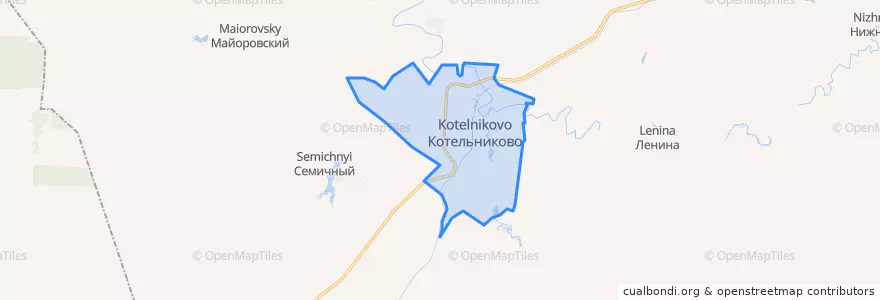 Mapa de ubicacion de Котельниковское городское поселение.
